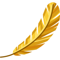 dorado pluma diseño terminado blanco png