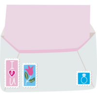 l'amour lettre vecteur avec timbres png