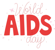 värld AIDS dag text över vit png