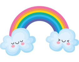 kawaii arc en ciel illustration plus de blanc png