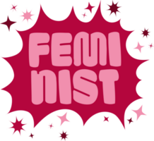 rosado feminista letras terminado blanco png