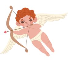Cupido con arco terminado blanco png