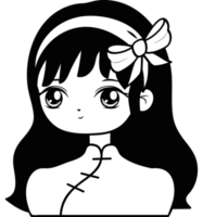 manga woman design  png