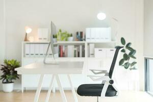 Office room with modern computer on table. photo