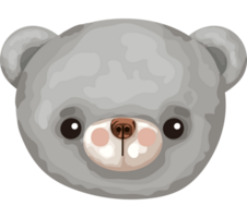 fofa Urso de pelúcia face sobre branco png