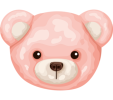 rosado osito de peluche cara terminado blanco png