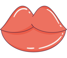 rood lippen retro stijl icoon png