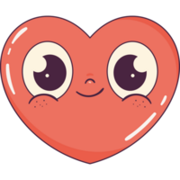 red heart retro style icon png