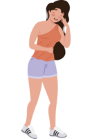 woman standing laughing happy character png