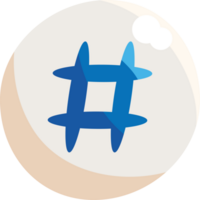 blue numeral symbol in button png