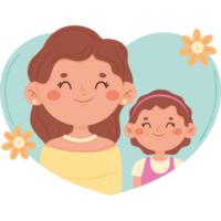 mother and daughter in heart png