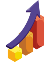 statistics bars with arrow icon png