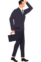 businessman with portfolio searching character png