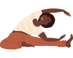 afro woman practicing yoga character png