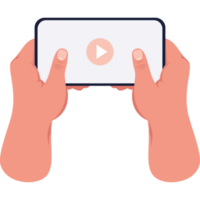 handen spelen een video in smartphone icoon png