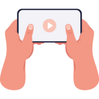 händer spelar en video i smartphone ikon png