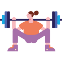 woman lifting weight fitness character png
