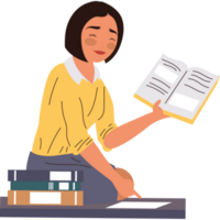 female teacher with books character png