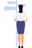 businesswoman with arrows directions character png