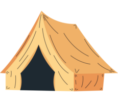 yellow camping tent isolated icon png