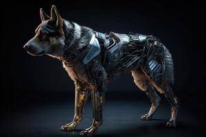 german shepherd Dog cyborg animal illustration photo