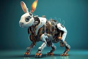 Conejo cyborg animal ilustración generativo ai foto