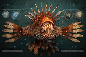 lion fish cyborg illustration photo