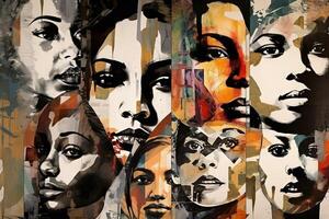 diversity abstract concept collage art illustration photo