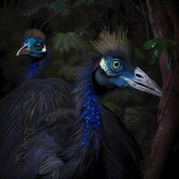 cassowaries realistic illustration photo