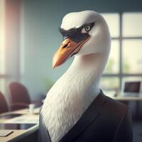 swan wear dressed a businessman photo