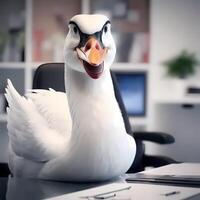 swan wear dressed a businessman photo