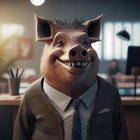 wildboar wear dressed a businessman wildboar wear dressed a businessman wildboar wear dressed a businessman photo