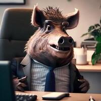 wildboar wear dressed a businessman wildboar wear dressed a businessman wildboar wear dressed a businessman photo