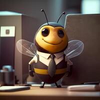 abeja vestir vestido un empresario ai generado foto