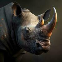 rinoceronte ilustración ai generado foto