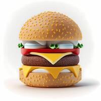 hamburguesa 3d diseño ai generado foto