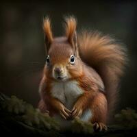 squirrel illustration  ai generated photo
