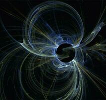 blue abstract spherical linear pattern on black background, wallpaper, design photo