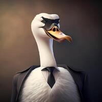 swan wear dressed a businessman photo