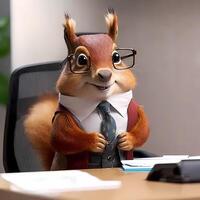 squirrel wear dressed a businessman photo