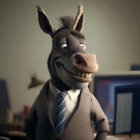 donkey wear dressed a businessman photo