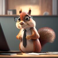 squirrel wear dressed a businessman photo