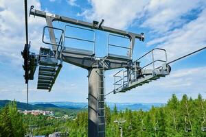 Mechanism of open cable cars lift, Karpacz, Poland photo