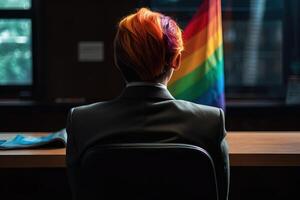 Lgbtq in corporate environment abstract illustration photo