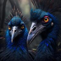 cassowaries realistic illustration photo