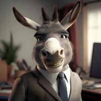 donkey wear dressed a businessman photo