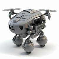 Ejército personaje robot 3d diseño ai generado foto