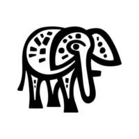 One Color Abstract Shape Of Elephant vector