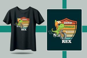 dino mundo niño rex vector