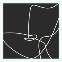Asbtract Face women line drawing wall art vector